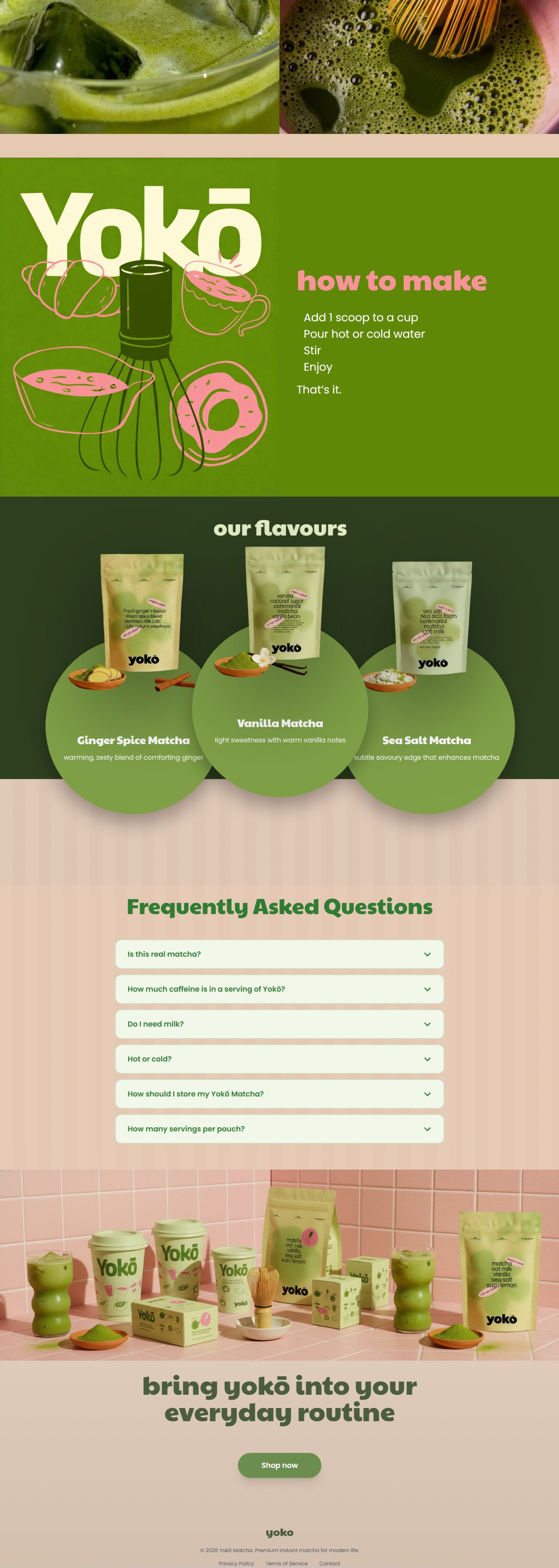 Yokomatcha website design